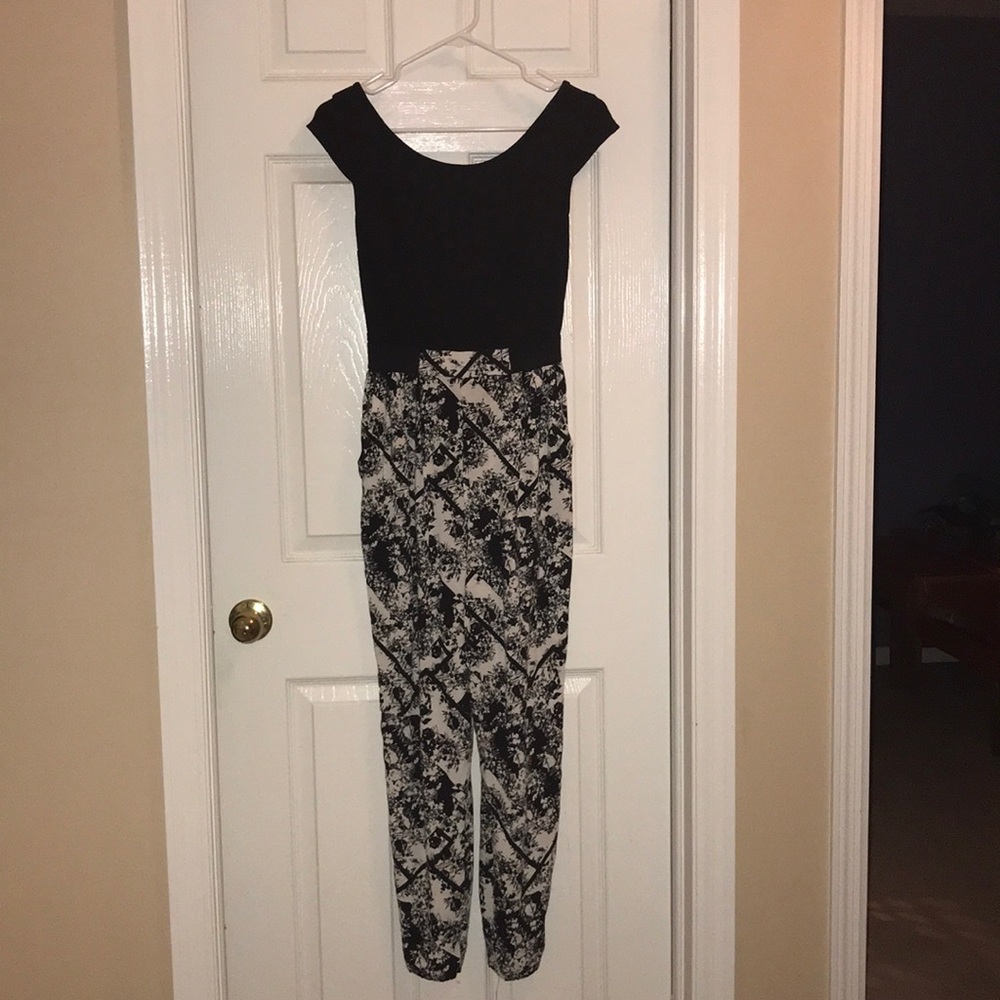 Black & White Patterned Jumpsuit